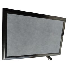 Grosfeld House Leather Top Side End Tables in Black Lacquer, circa 1968