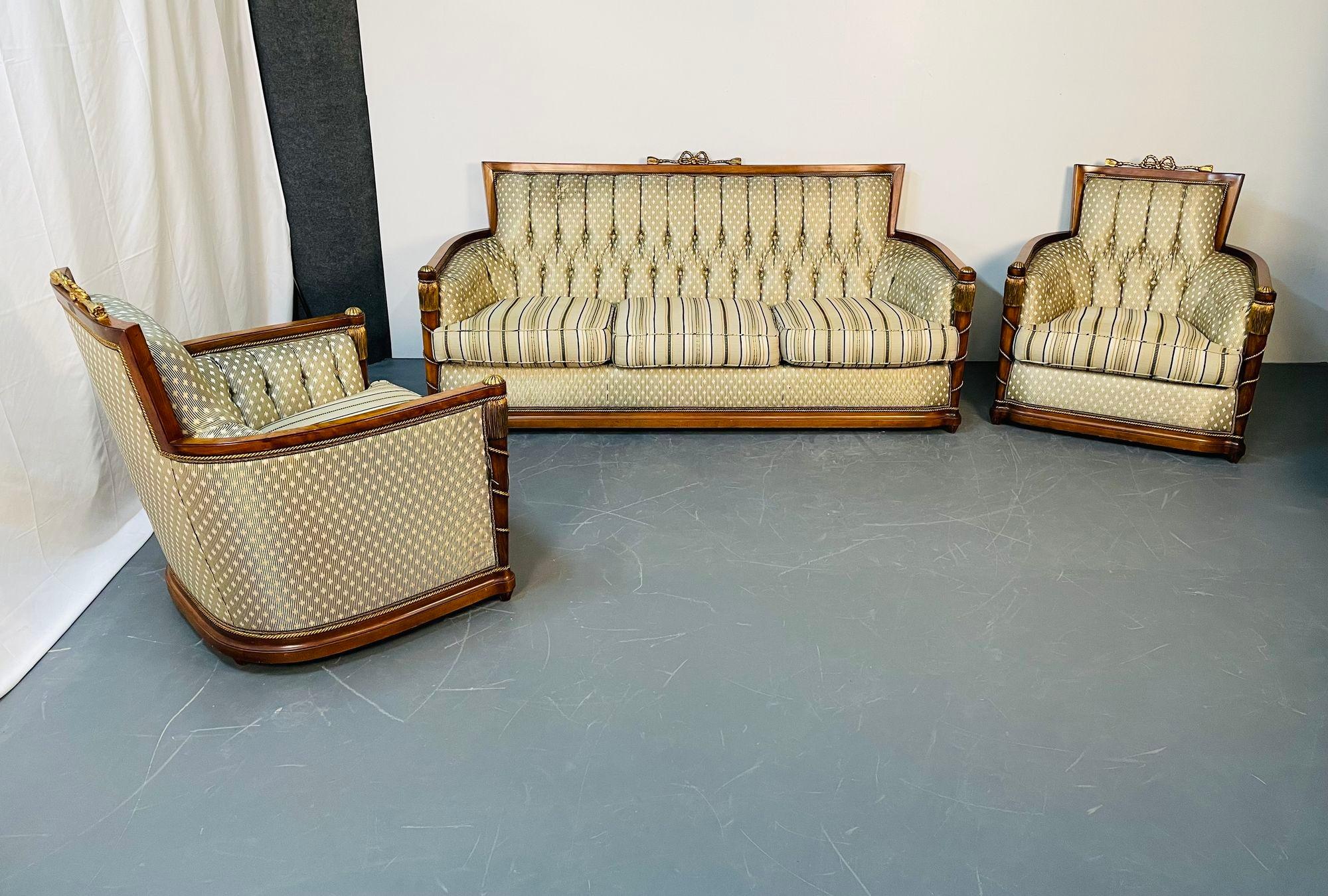 Grosfeld House Living Room Set, Sofa and Pair Chairs, Mid-Century Modern In Good Condition In Stamford, CT