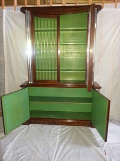 Grosfeld House Lorin Jackson Glass Caned Illuminated Mahogany Vitrine circa 1940