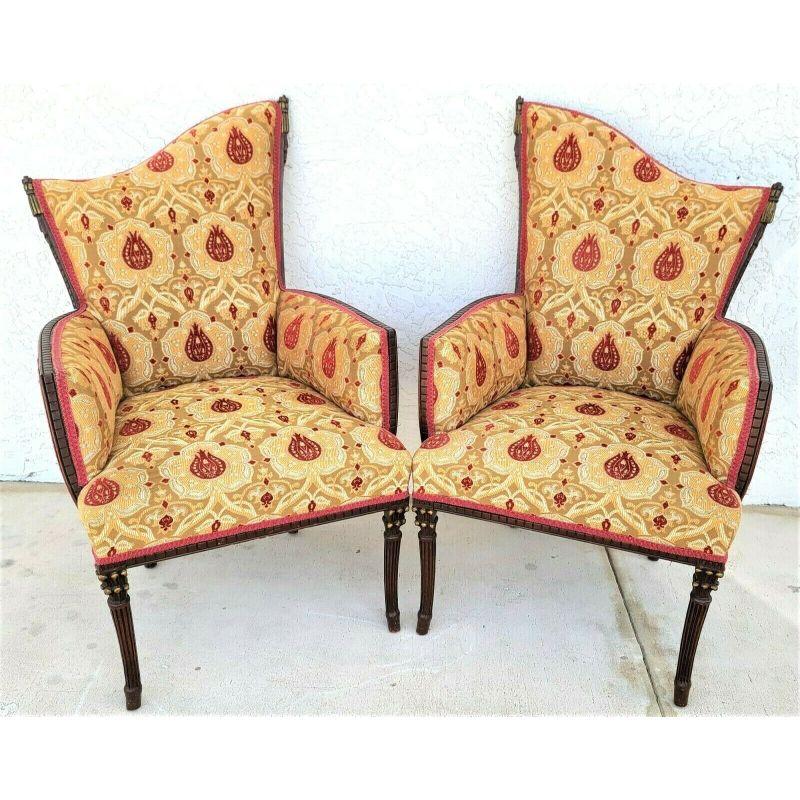 Hollywood Regency Grosfeld House Newly Upholstered Armchairs - Set of 2 For Sale