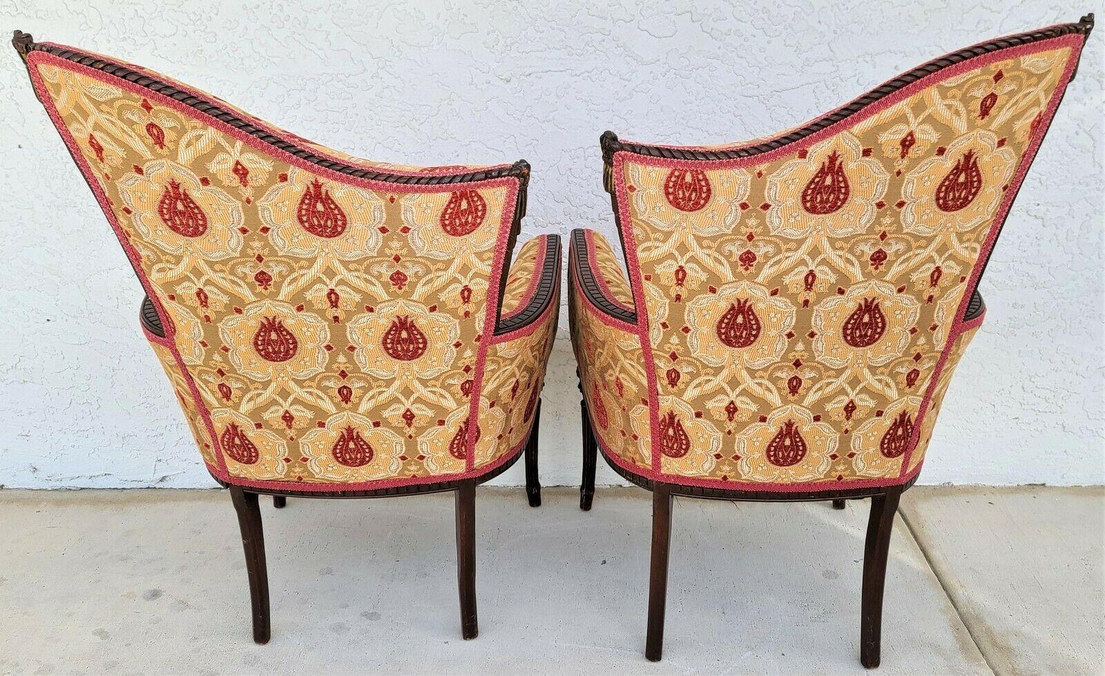 Hand-Carved Grosfeld House Newly Upholstered Armchairs - Set of 2 For Sale