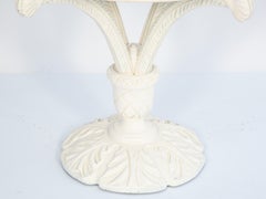 Grosfeld House Painted Vintage Carved Plume Table with Calcutta Marble Top