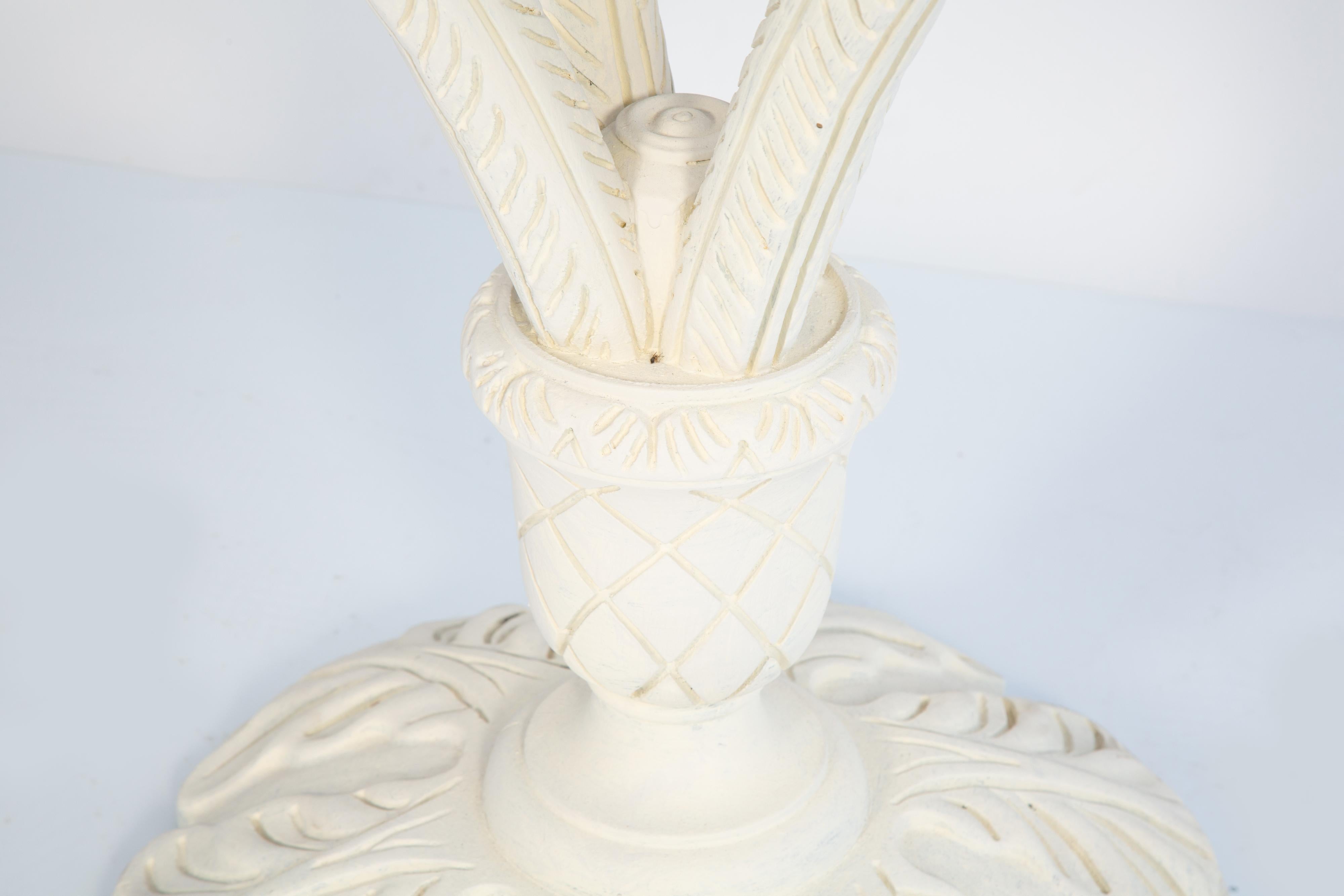20th Century Grosfeld House Painted Vintage Carved Plume Table with Calcutta Marble Top For Sale