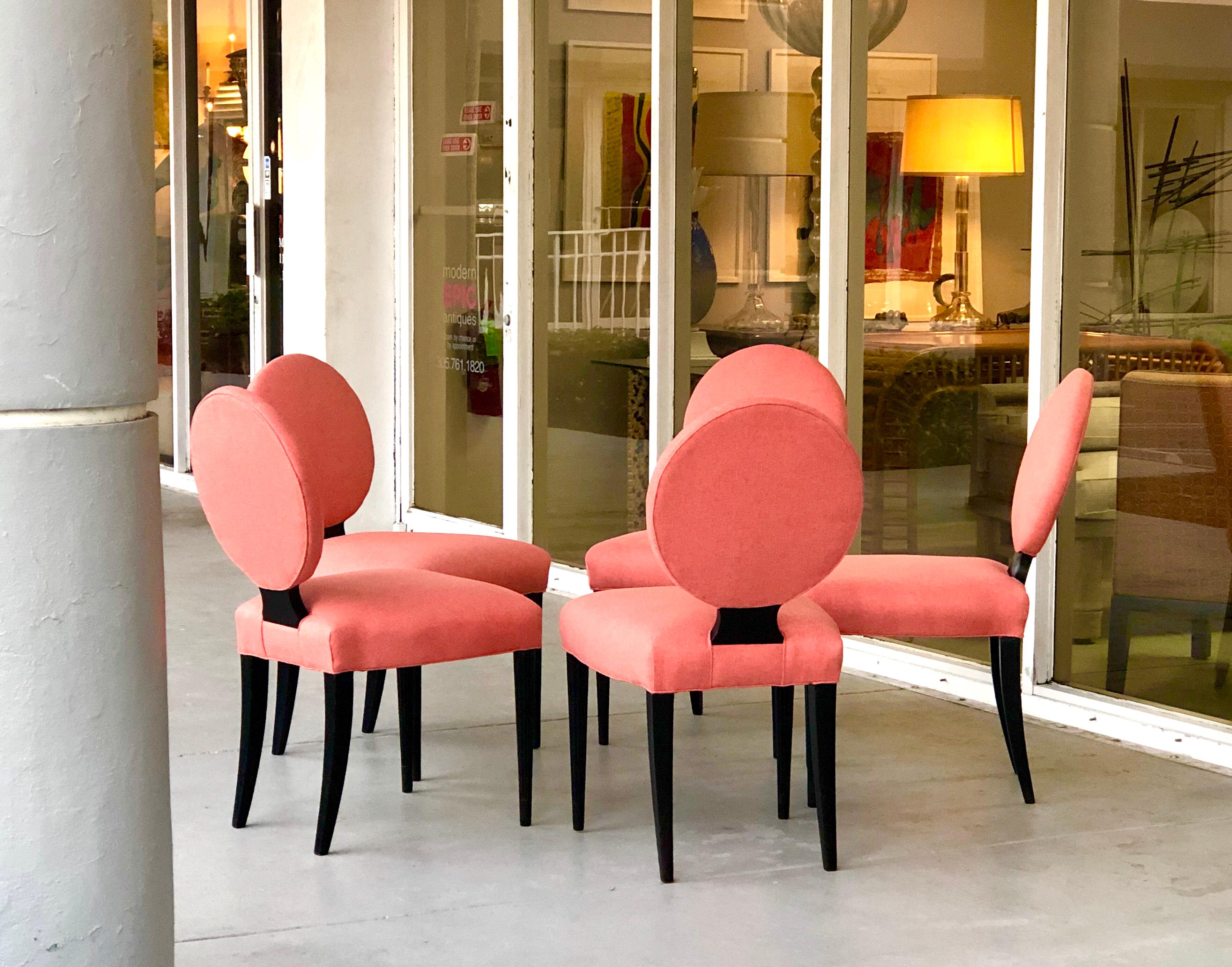 Grosfeld House Round Back Chairs, 1940s In Good Condition In Miami, FL