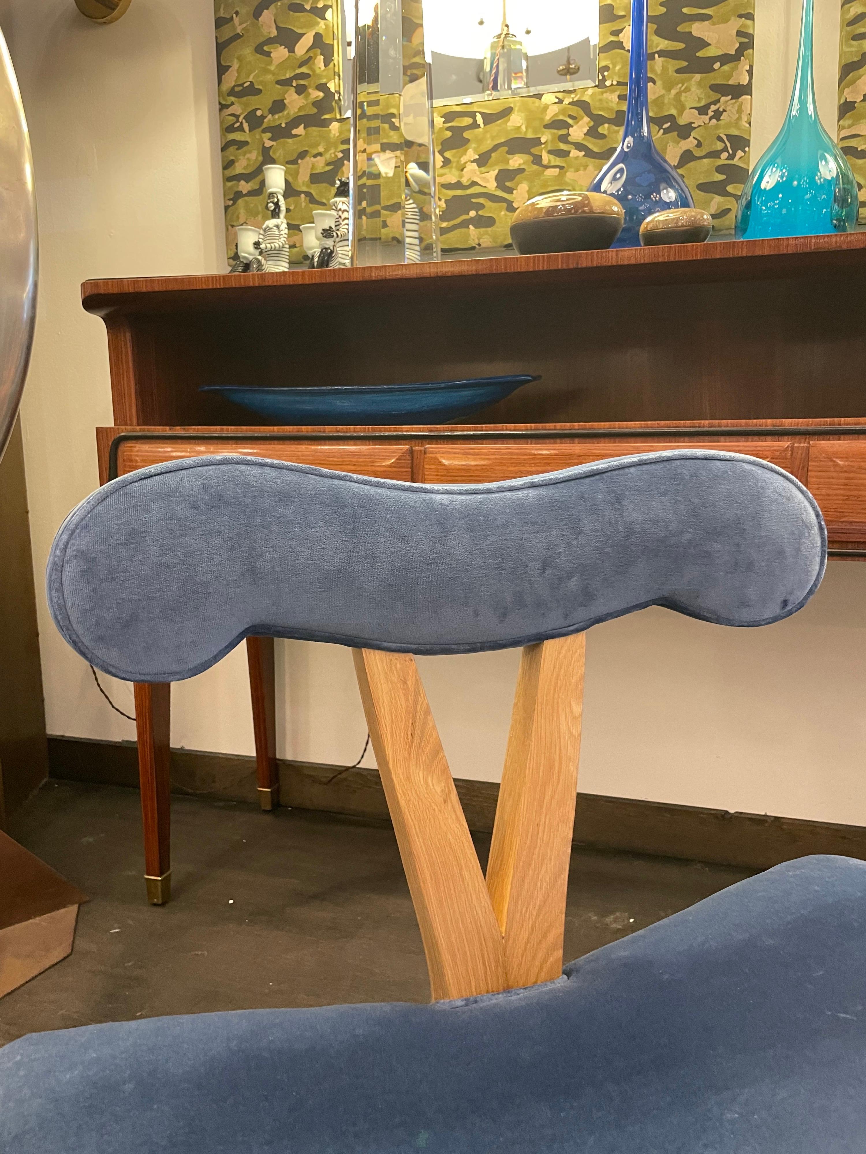 Grosfeld House Sessel ohne Armlehne „Perwinkle Blue“ im Zustand „Gut“ im Angebot in East Hampton, NY