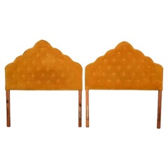 Grosfeld House Style Mid-Century Hollywood Regency Twin Headboards, Pair