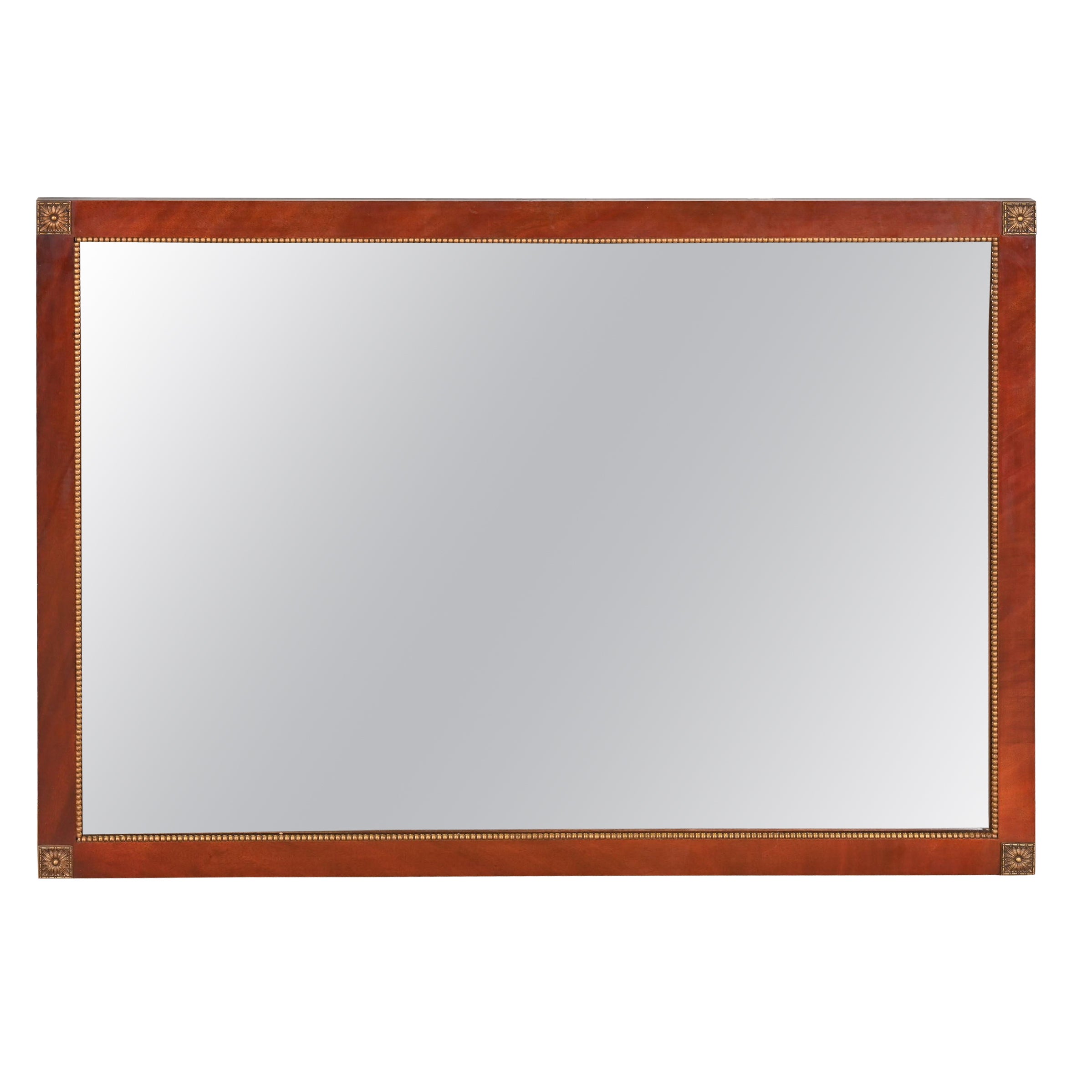 Grosfeld House Style Regency Mahogany and Giltwood Framed Large Wall Mirror For Sale