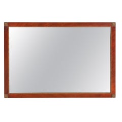 Grosfeld House Style Regency Mahogany and Giltwood Framed Large Wall Mirror