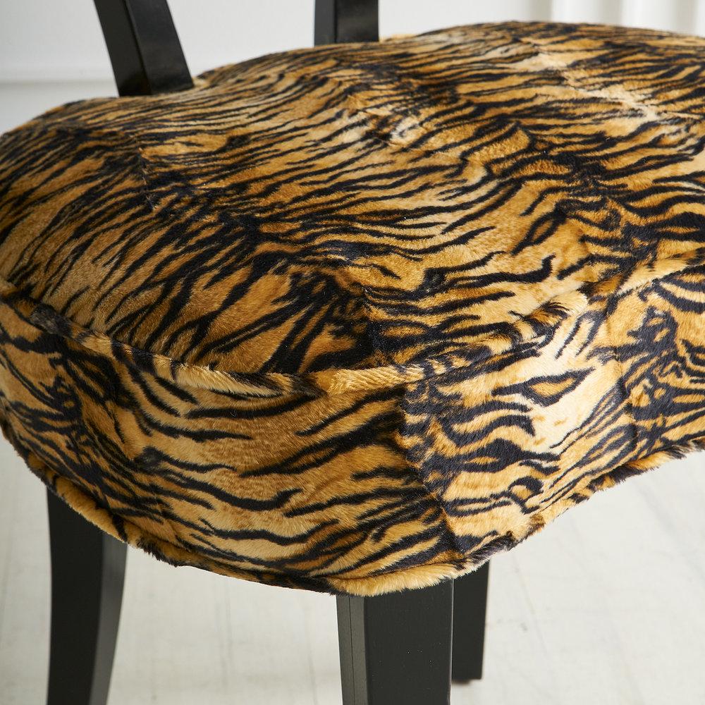 Grosfeld House Tassel Motif Chair in Animal Print Upholstery In Excellent Condition In Chicago, IL