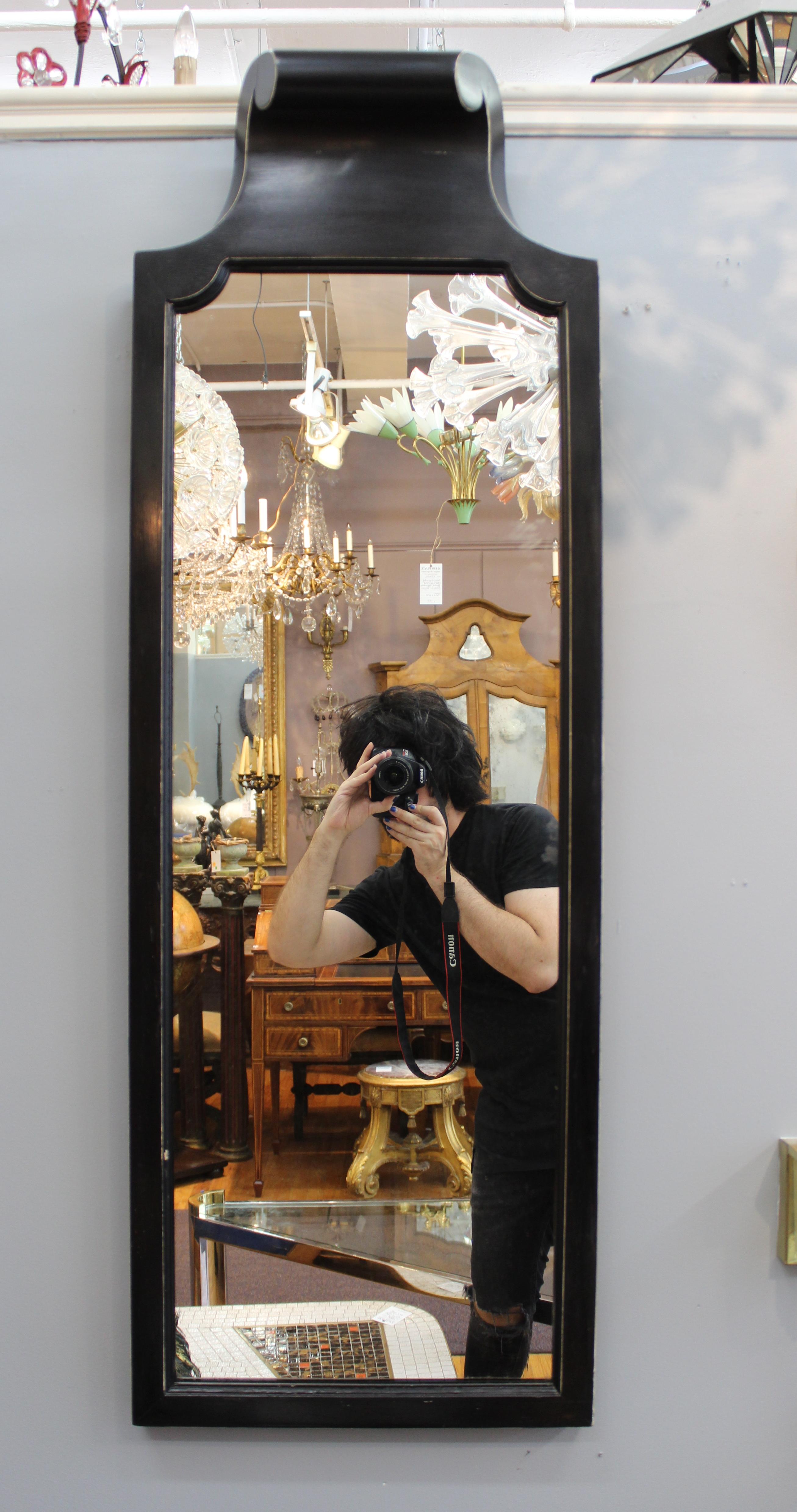 Grosfeld House Wall Console and Mirror in Ebonized Wood 1