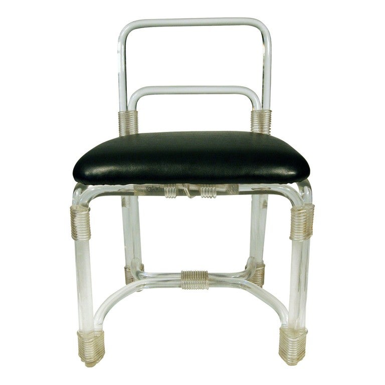 Mid-Century Modern Table de salle à manger Grosfeld en lucite avec quatre chaises, vers les années 1940 en vente
