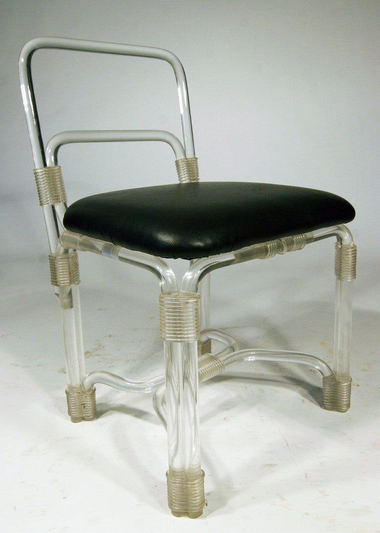 Mid-Century Modern Grosfeld Lucite Dining Table with Four Chairs, circa 1940s For Sale