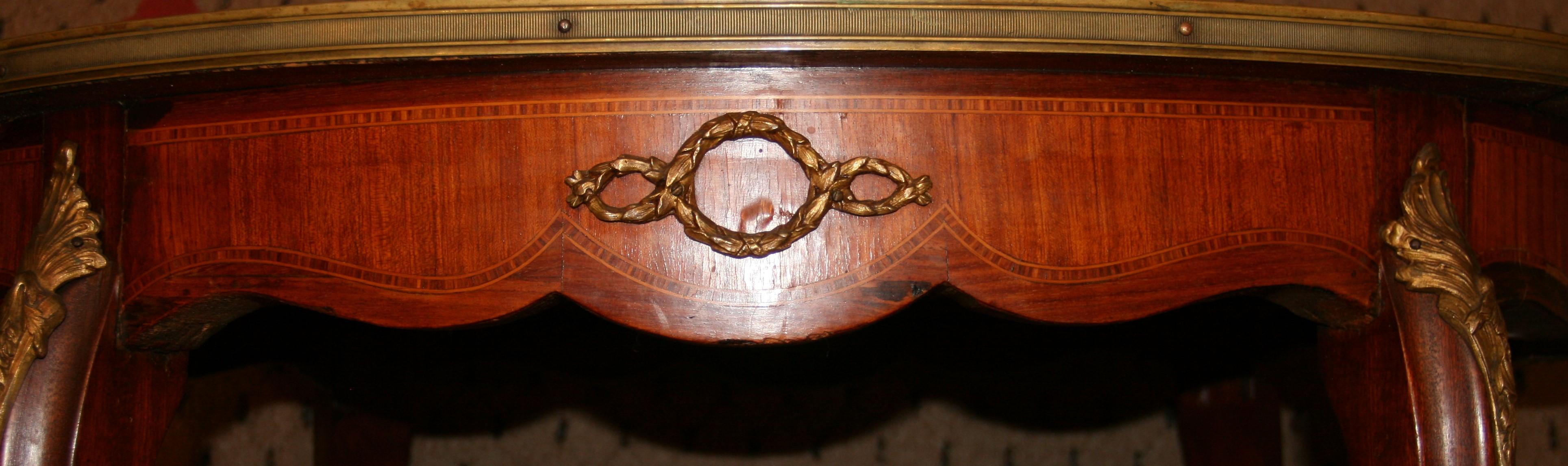 Ormolu Mounted  Mahogany Inlaid and Marble Top Cocktail Table 10