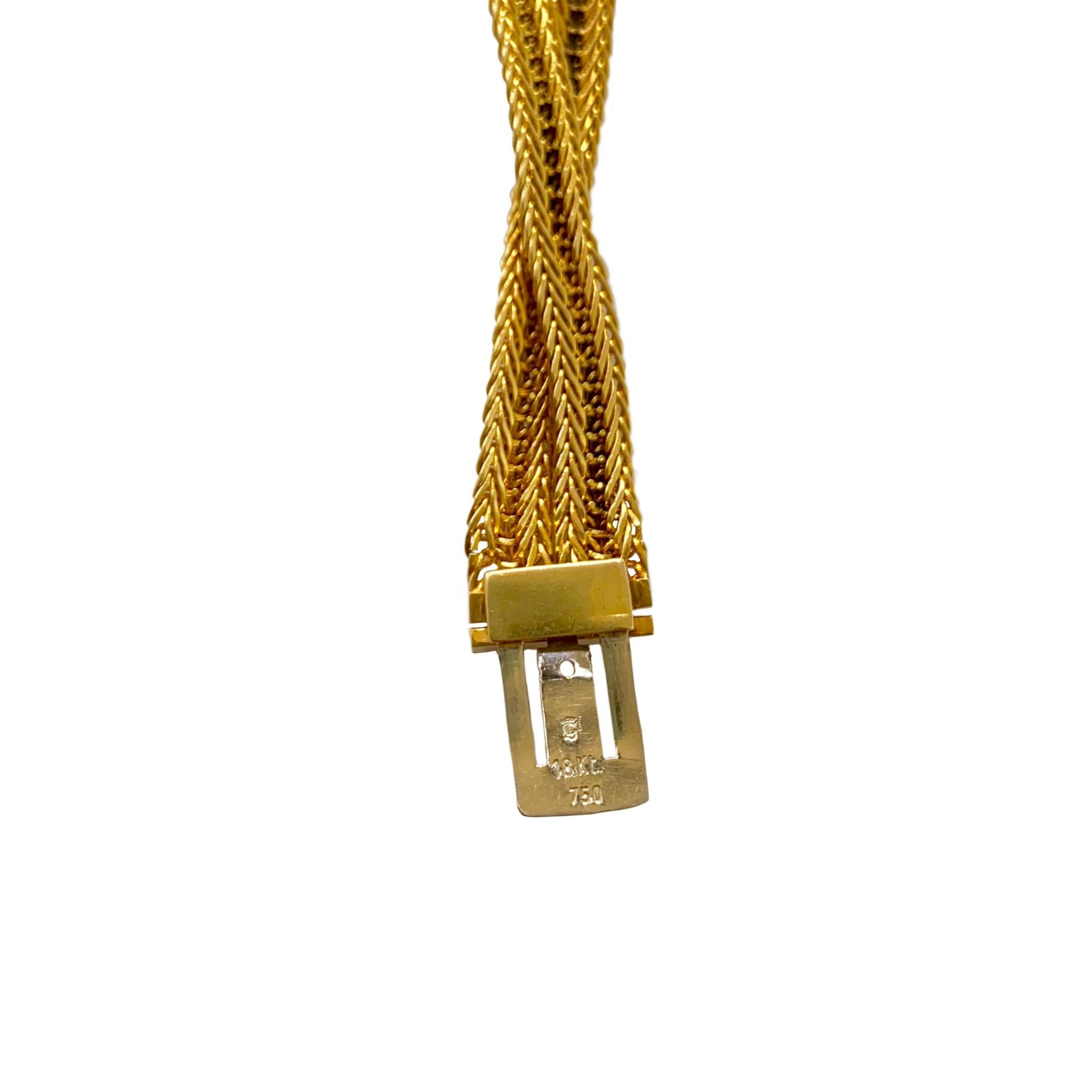 Grosse 18 Karat Yellow Gold Mesh Woven Necklace For Sale 1