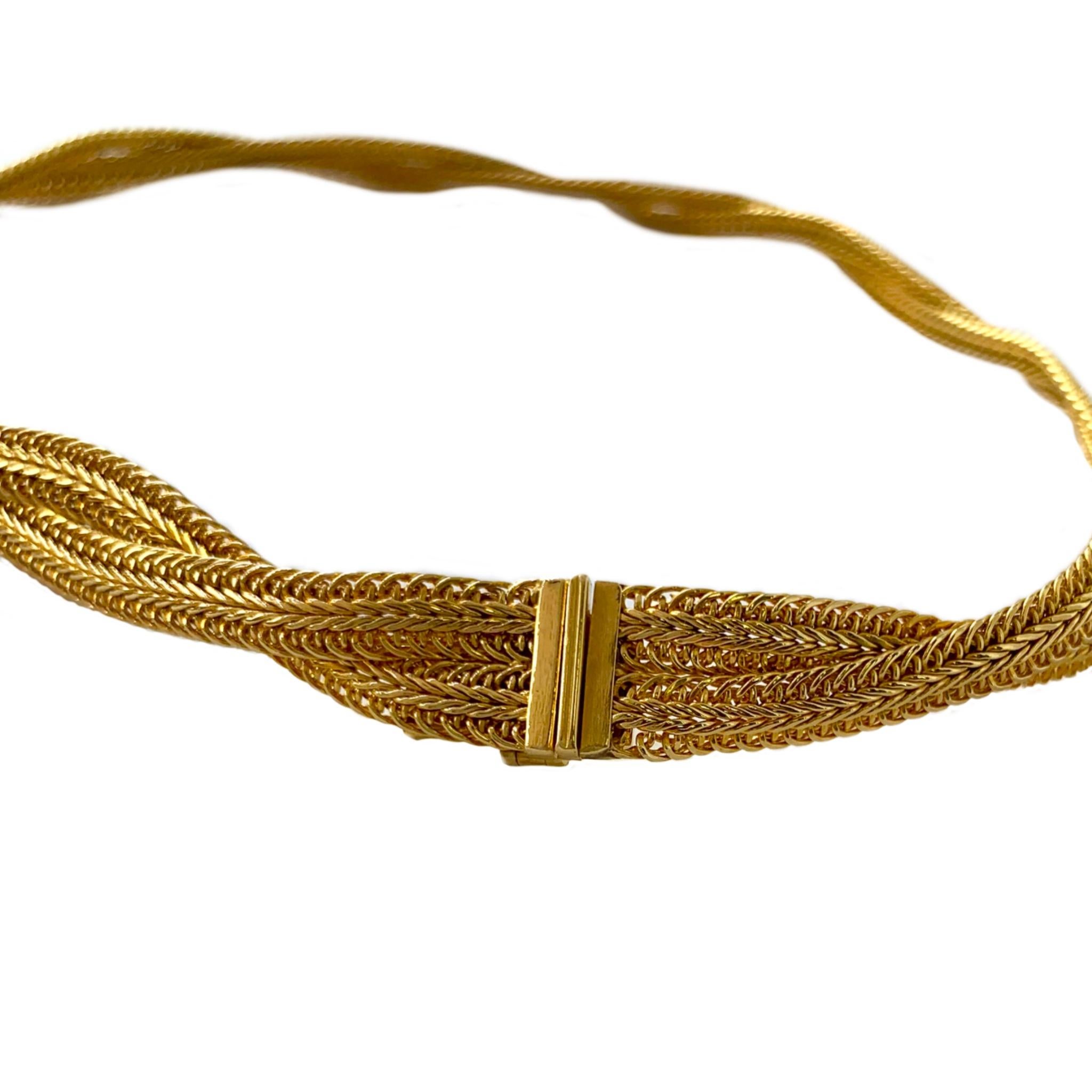 Grosse 18 Karat Yellow Gold Mesh Woven Necklace For Sale 2