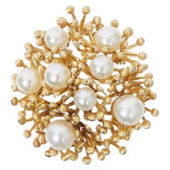 Grosse 1960s Modern Brooch with Pearls