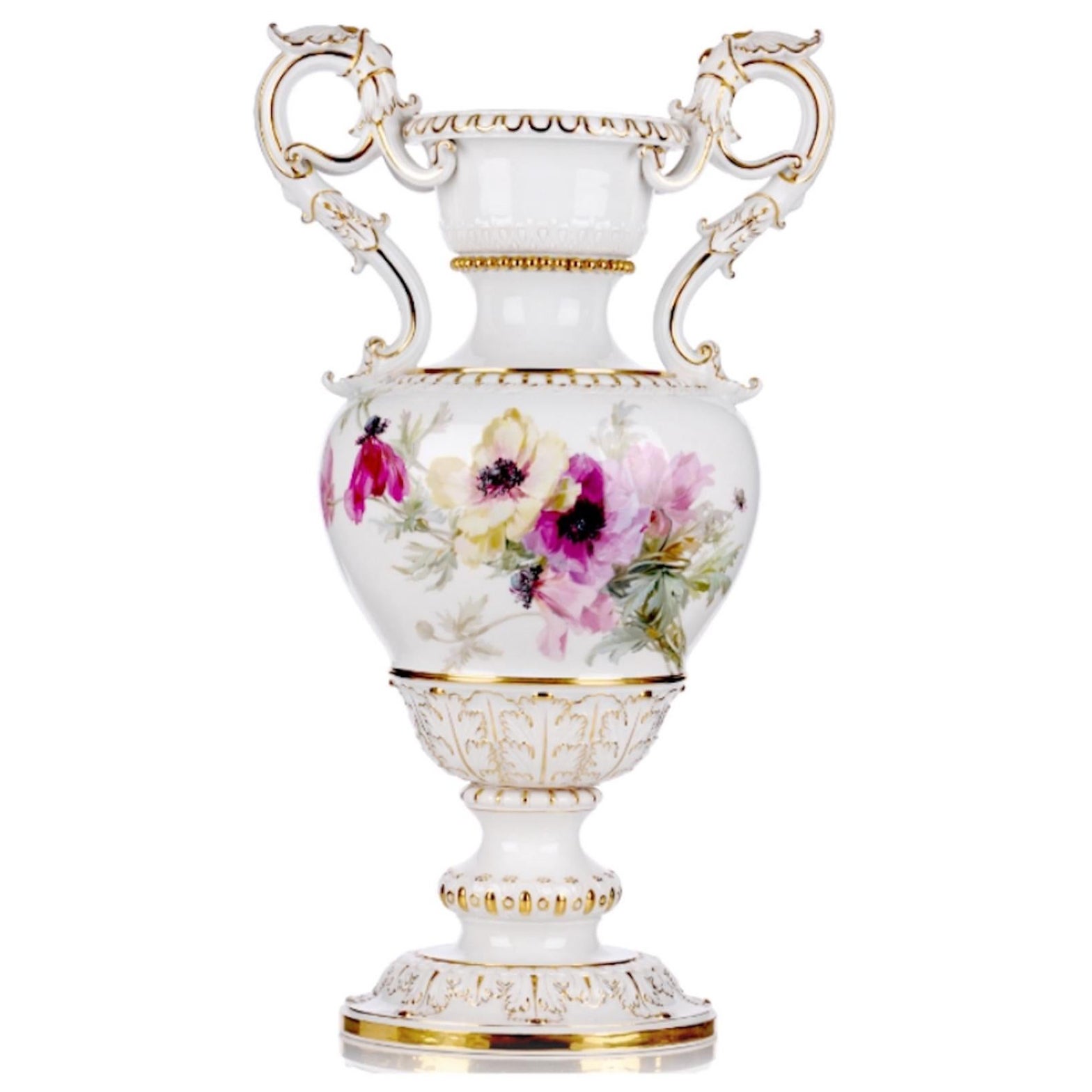 Große 60 cm Meissener Vase mit Malerei nach Braunsdorf - Jugendstil im Angebot