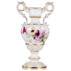 Große 60 cm Meissener Vase mit Malerei nach Braunsdorf - Jugendstil