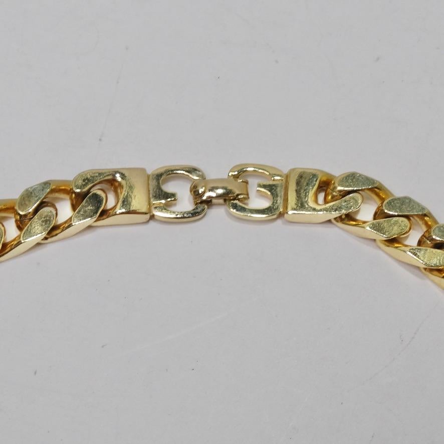 Women's or Men's Grosse Bulgari Inspired Gold Chain Link Moonstone Choker Necklace
