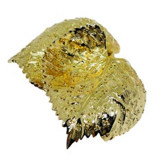 GROSSE CHRISTIAN DIOR 1967 GERMANY signed gold plated leaf designer brooch