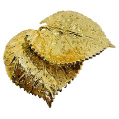 GROSSE CHRISTIAN DIOR 1967 GERMANY signed gold plated leaf designer brooch