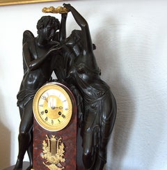 Große Empire Pendule Amor und Psyche Frankreich um 1810