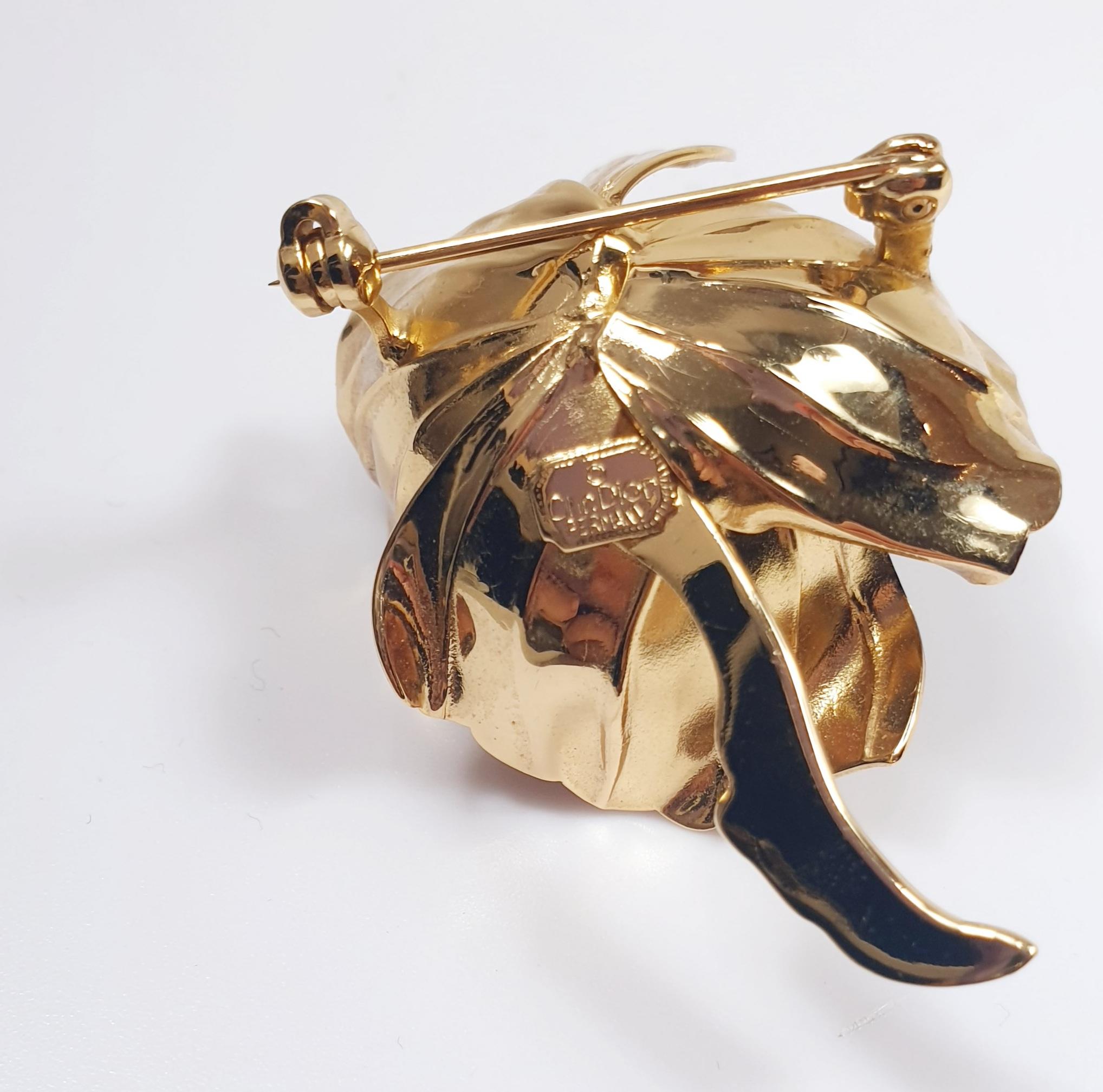 Contemporary Grossé for Christian Dior Golden Leaf Brooch Germany 