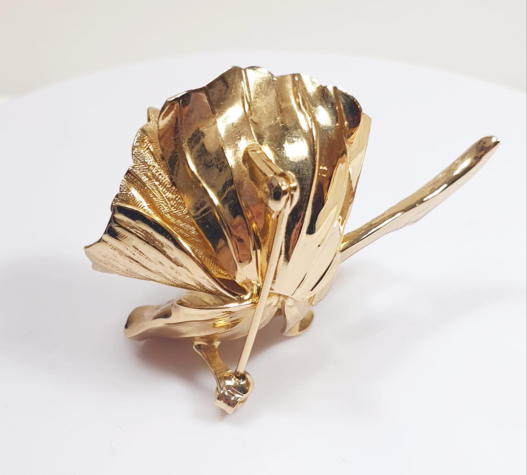 Bead Grossé for Christian Dior Golden Leaf Brooch Germany