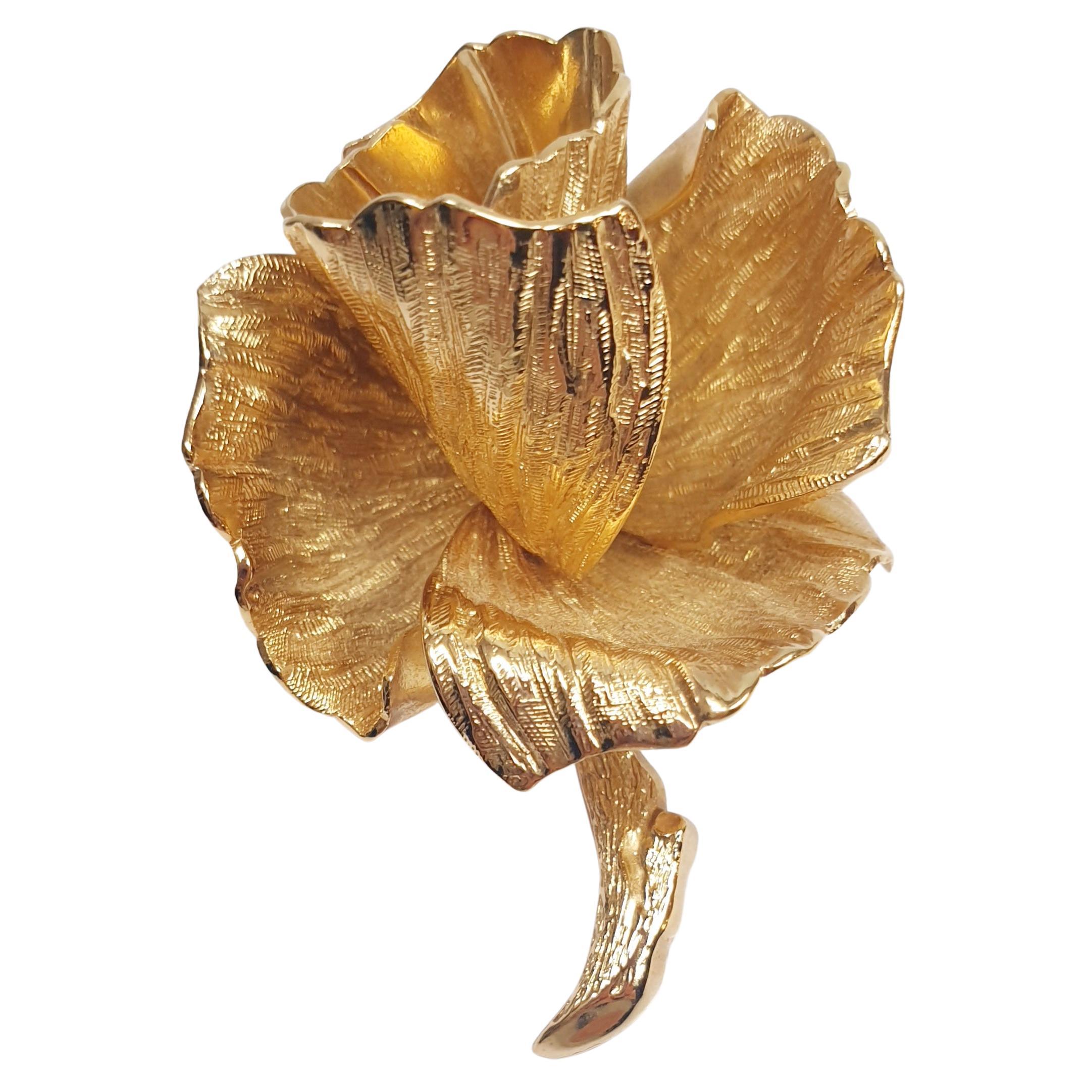 Grossé for Christian Dior Golden Leaf Brooch Germany 