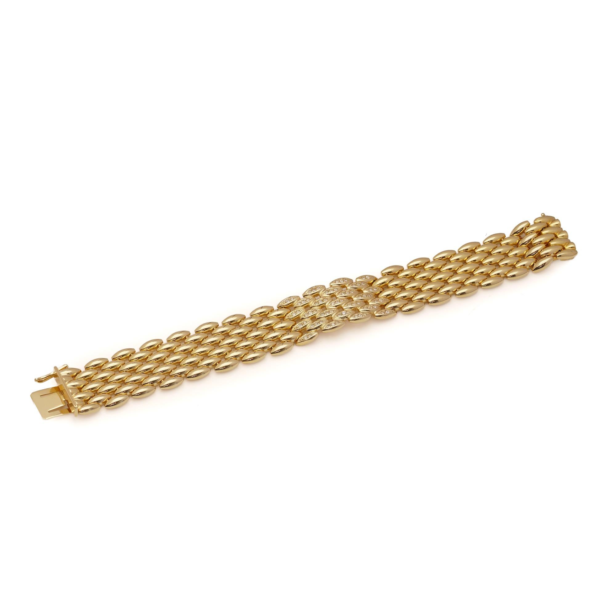 Grosse for Christian Dior Vintage Gold-Plated Bracelet with Crystal Accents In Good Condition For Sale In Braintree, GB