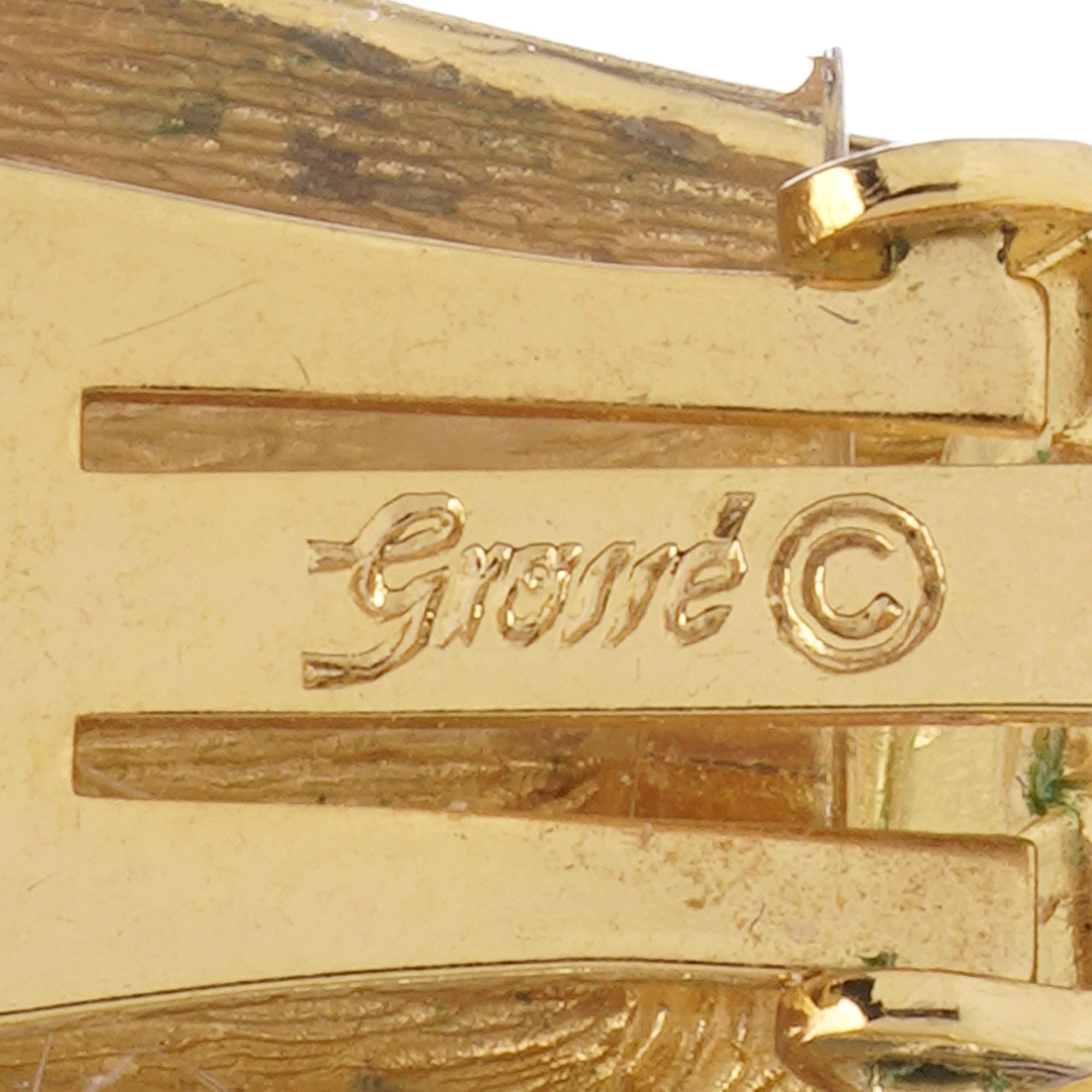 Grosse for Christian Dior  Vintage Gold-Plated Crystal Clip-On Earrings In Excellent Condition For Sale In Braintree, GB