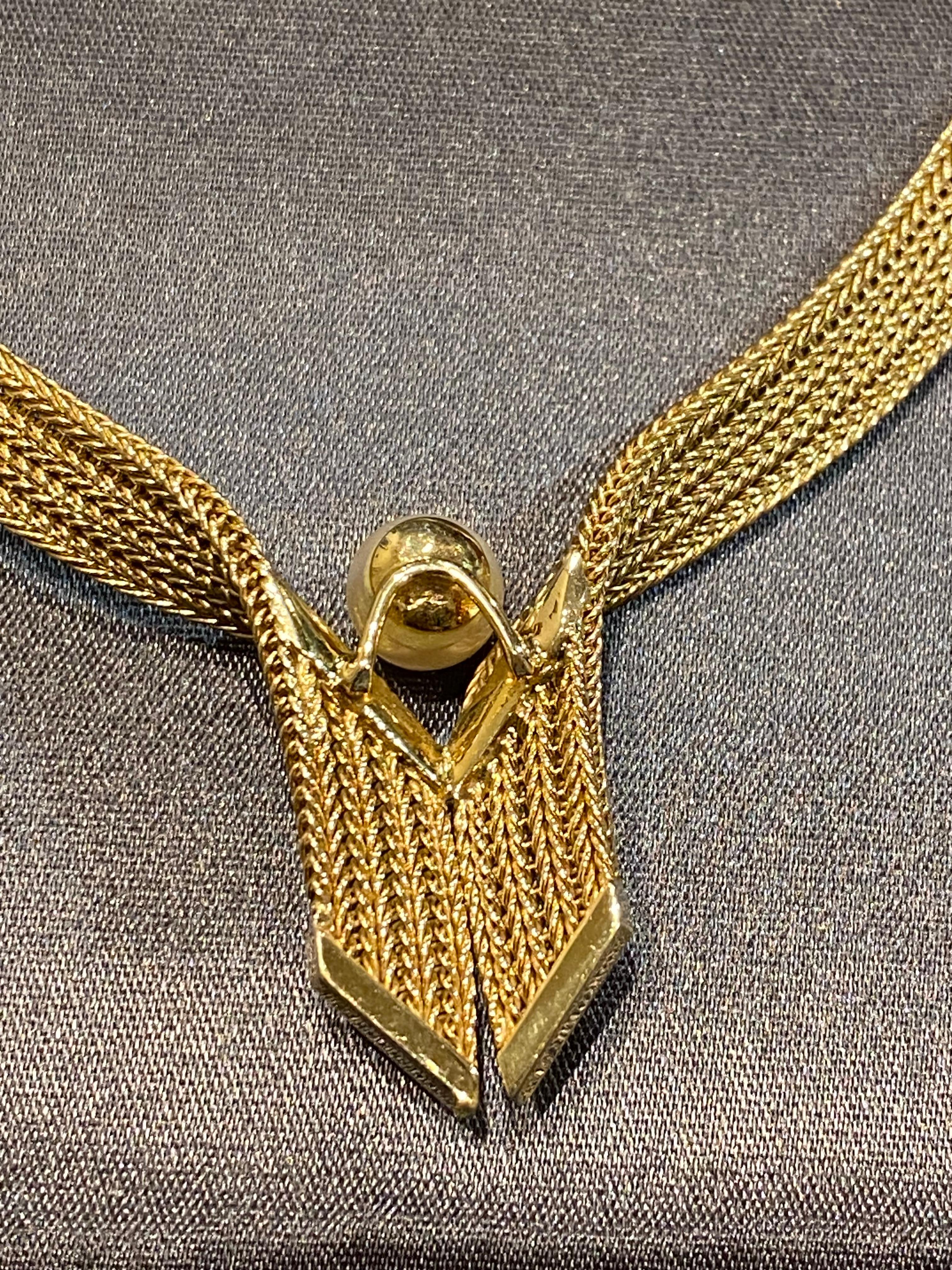 Grossé Germany 14K Yellow Gold & 10mm South Sea Pearl Retro Necklace, c1963 en vente 2