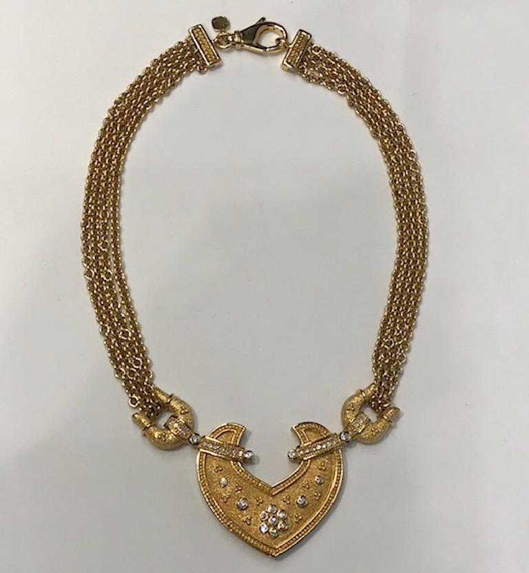 Grosse Germany 1980s Gold and Rhinestone Necklace at 1stDibs