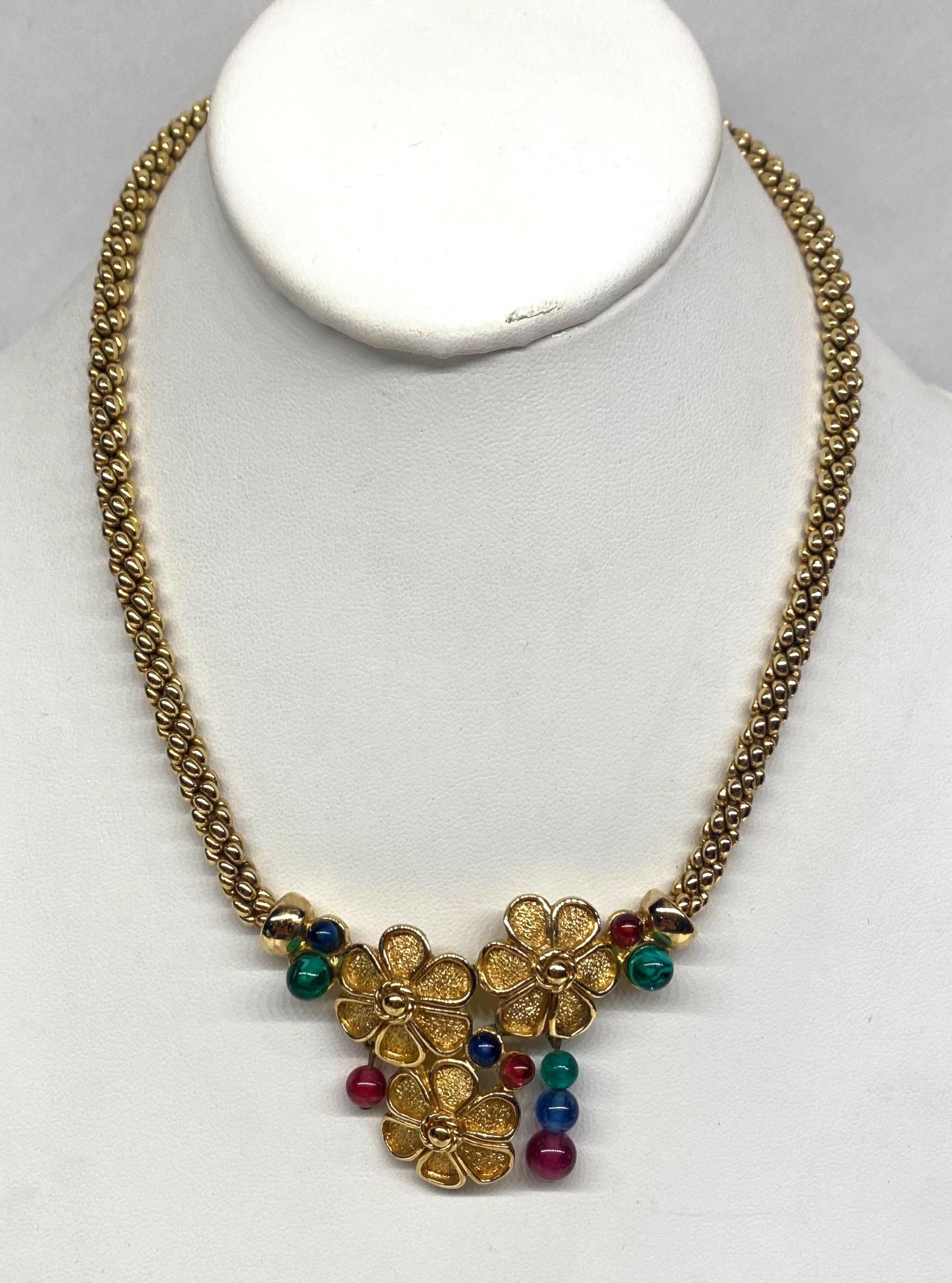 A charming and very wearable day to evening necklace by high end fashion jewelry company Grosse of Germany. Originally known as Henkel & Grosse and the manufacturer of jewelry for Christian Dior beginning in 1955 and continued for 50 years. Grosse