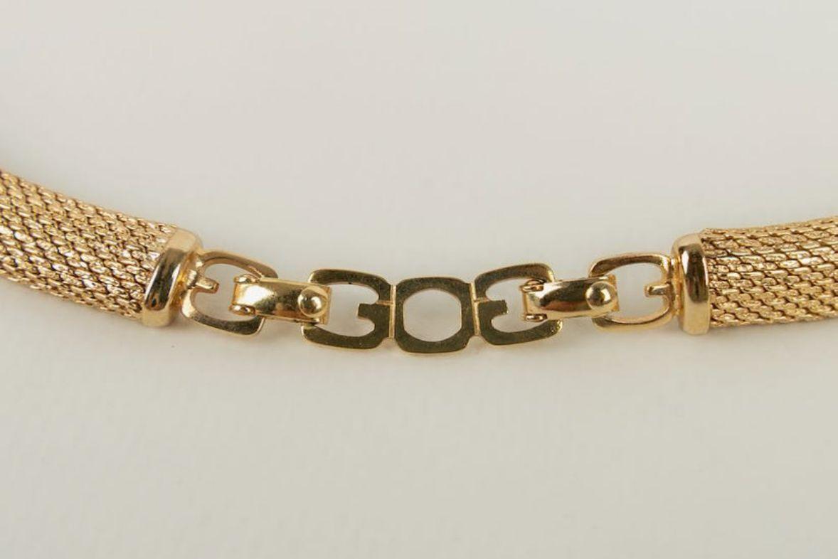 Grossé Set aus Halskette und Ohrringen aus Goldmetall, Strass und Glaspaste im Angebot 3