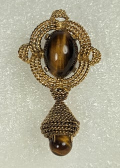 Grosse Sterling Vermeil Tiger's Eye Brooch
