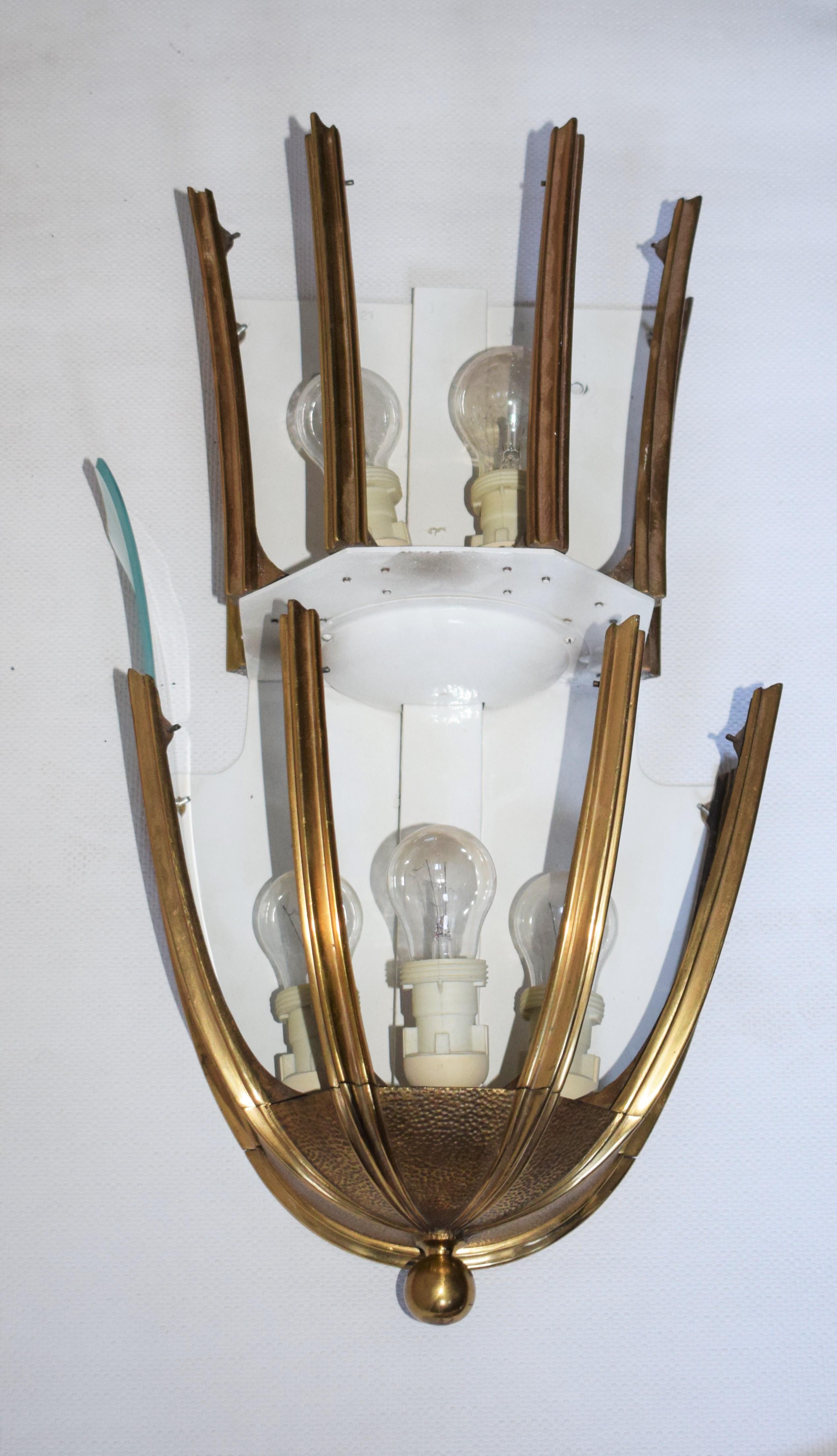 Italiano Große Wandlampe von Pietro Chiesa für Fontana Arte, 1940er in vendita