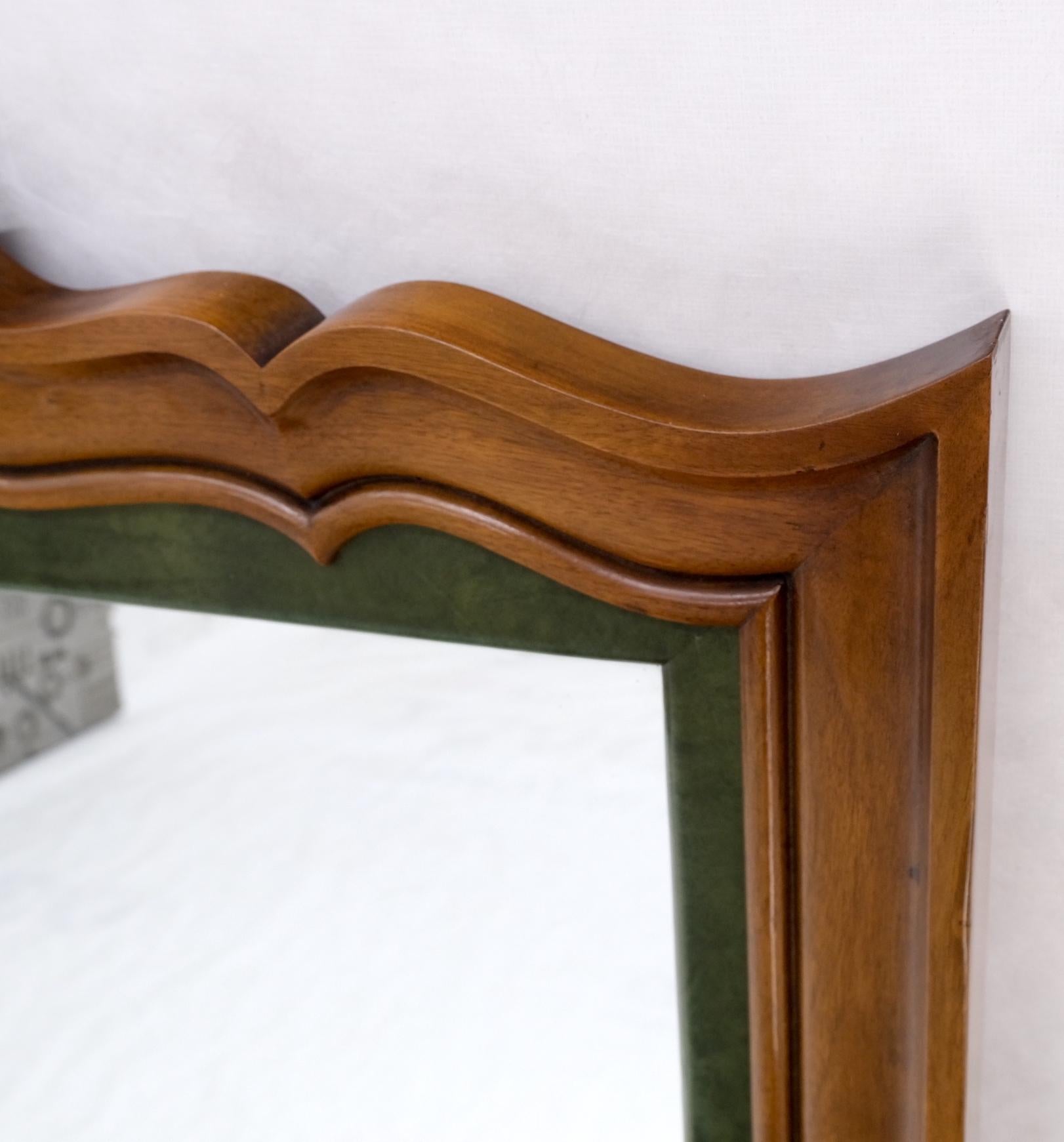 Leather Grossfeld House Figural Carved Frame Wall Mirror For Sale
