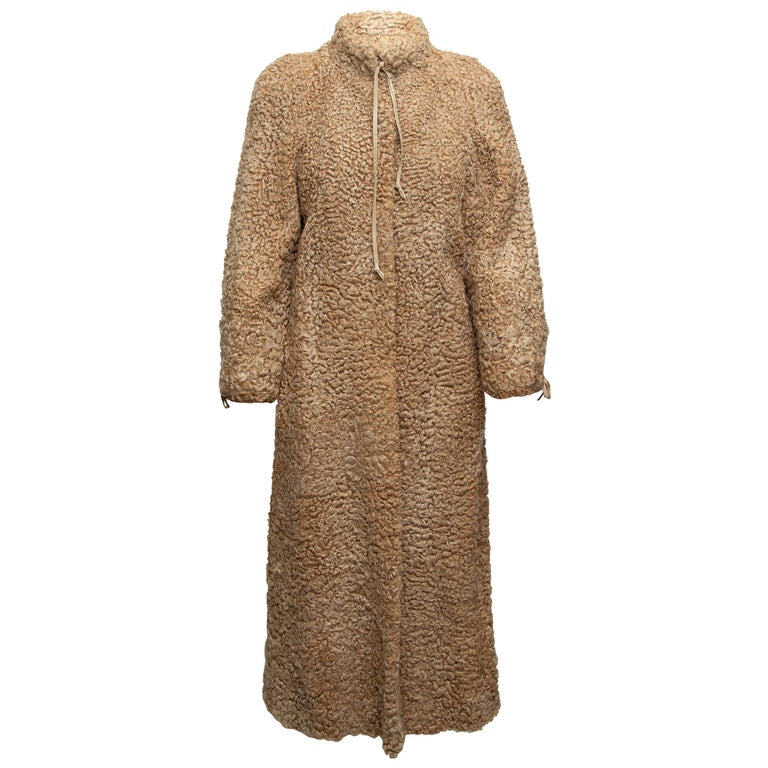 Grosvenor Beige Persian Lamb Long Coat For Sale at 1stDibs