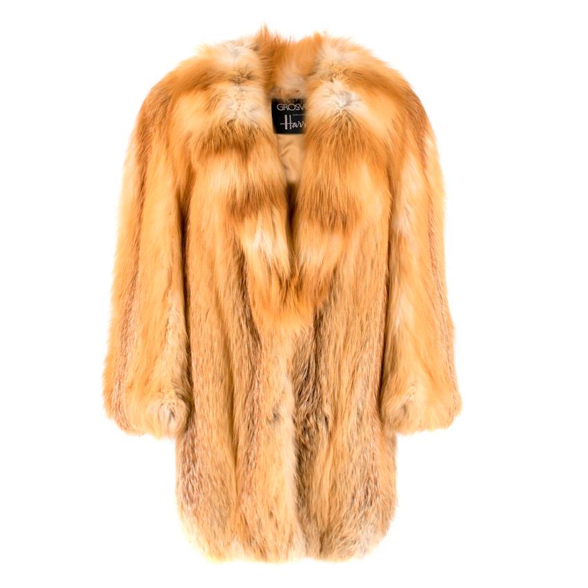 Grosvenor Canada for Harrods Ginger Fur Coat

- real fur ginger coat
- medium length 
- 3/4 sleeve
- lined 
- hook fastening

Please note, these items are pre-owned and may show some signs of storage, even when unworn and unused. This is reflected