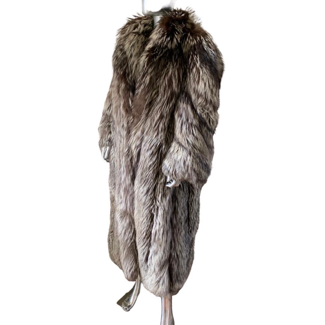Gray Grosvenor Vintage Brown and Silver Fox Fur Coat, Canada