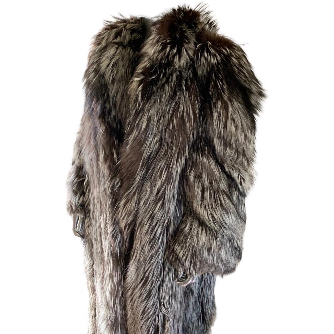 Women's Grosvenor Vintage Brown and Silver Fox Fur Coat, Canada