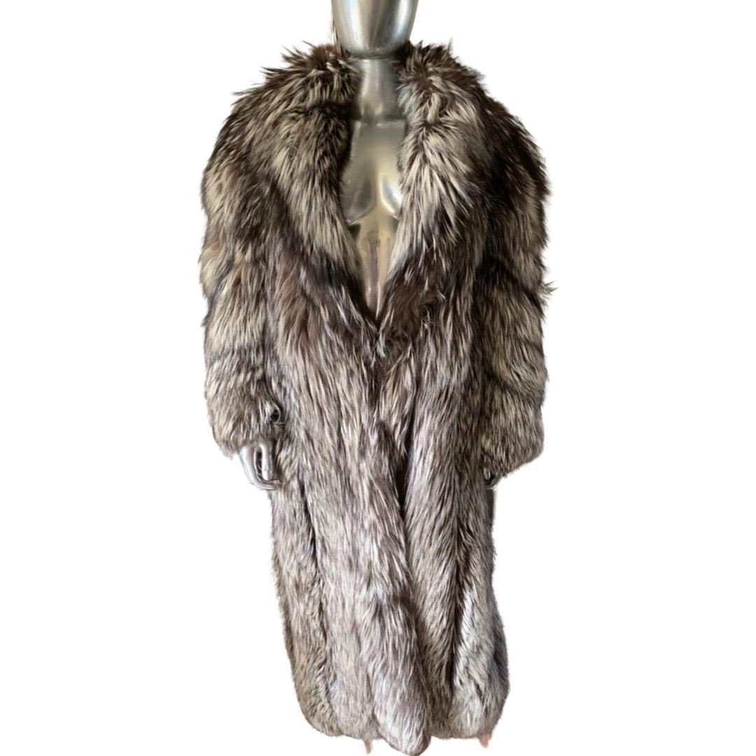 Grosvenor Vintage Brown and Silver Fox Fur Coat, Canada 1