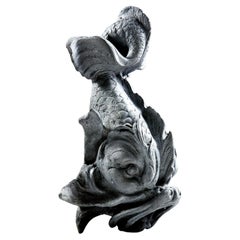 Grotesque Classical Dolphin Cast in Lead as a Wall Fountain