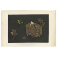 Antique Grotesque Fantasies in Vibrant Detail – Chromolithographic Art from Japan, 1884