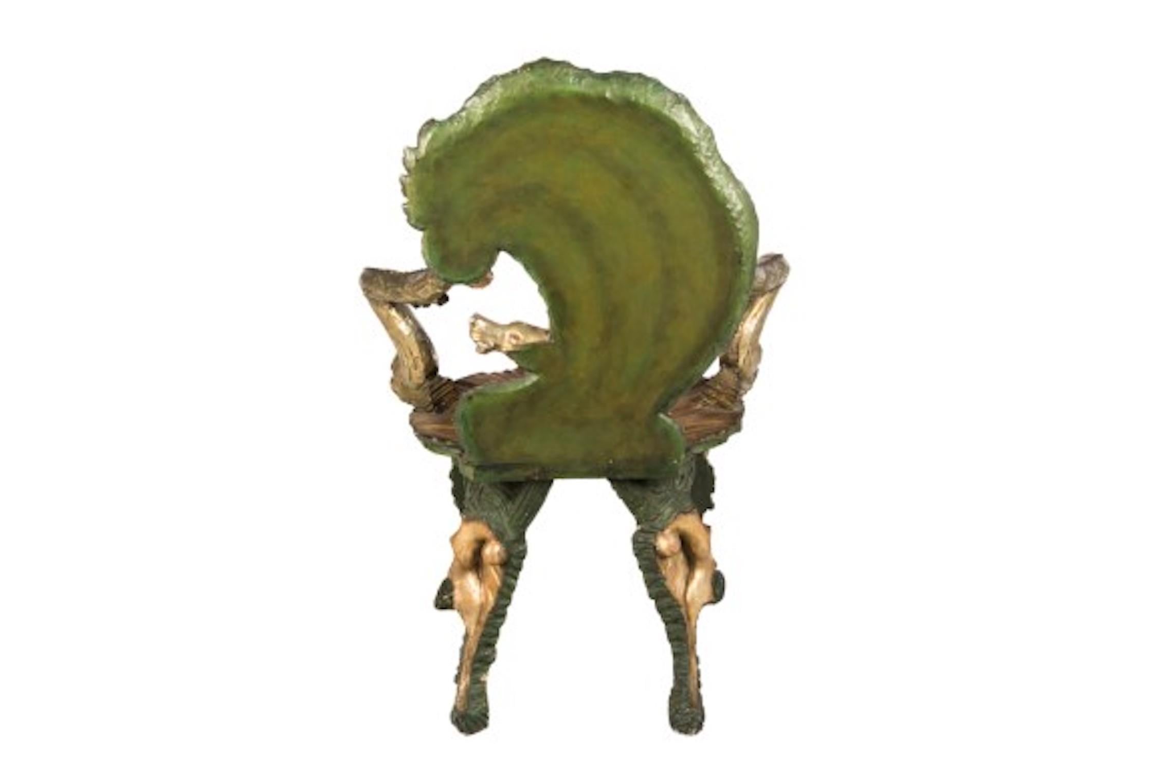 Grotto Giltwood Venetian Armchair In Good Condition For Sale In Montreal, QC