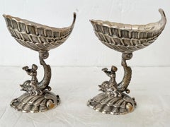 Grotto Metal Footed Dish, a Pair