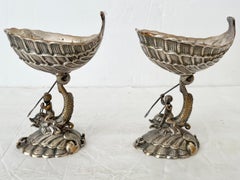 Grotto Metal Footed Dish, a Pair