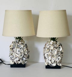 Grotto Oyster Shells Table Lamps, Organic Modern Style, USA, 1960s