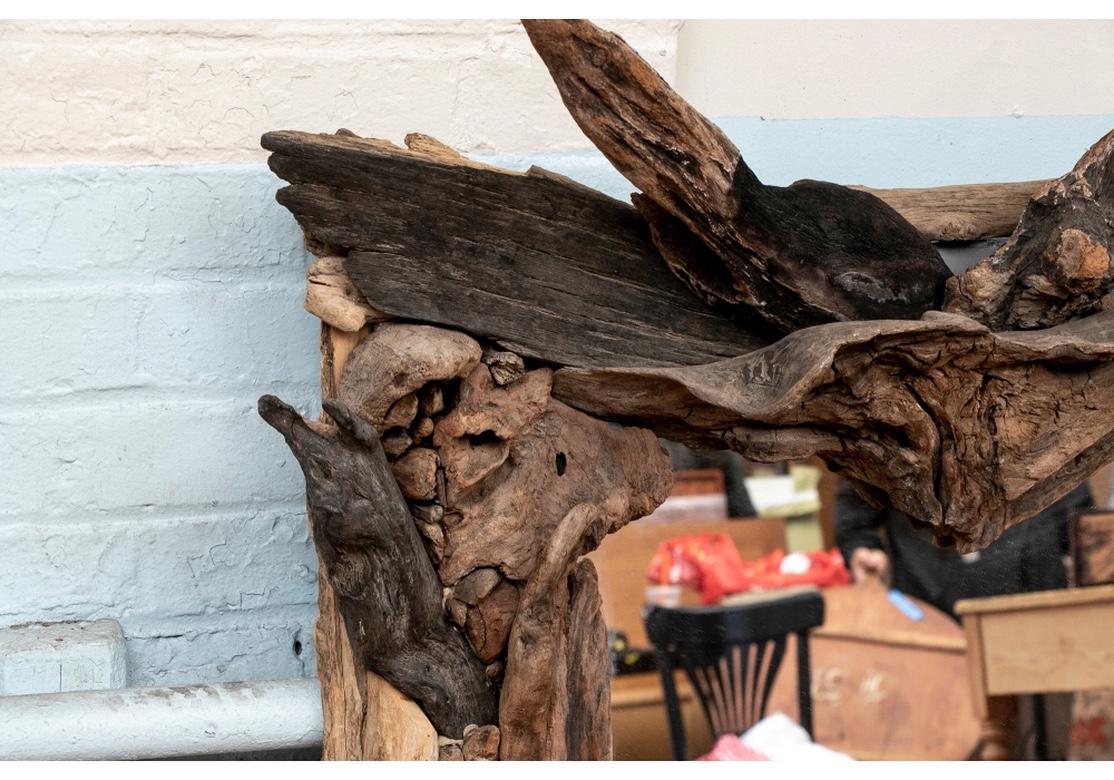 Hand-Crafted Grotto Style French Driftwood Mirror